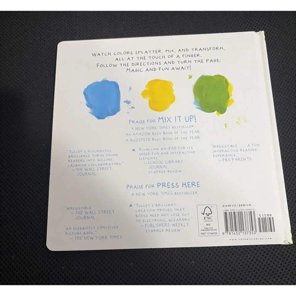Mix It Up! Herve Tullet Interactive Childrens Book Art Color Mixing Hardcover